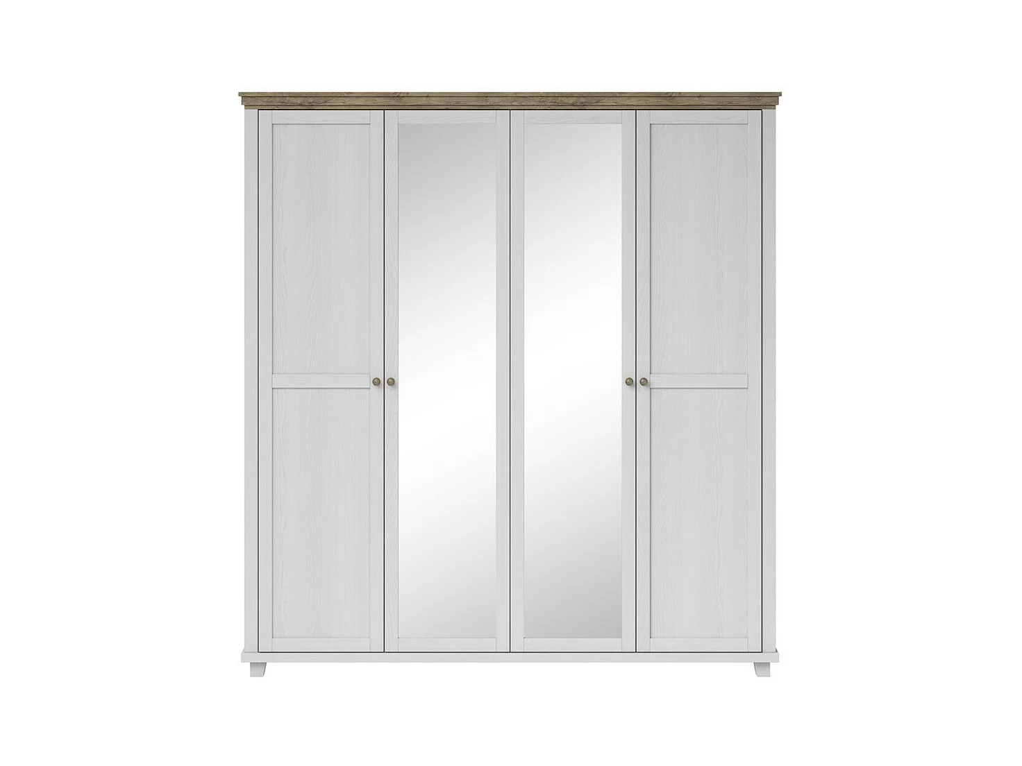 Armario 200x220 con 4 puertas. Color blanco y roble. Colección ASSIA.