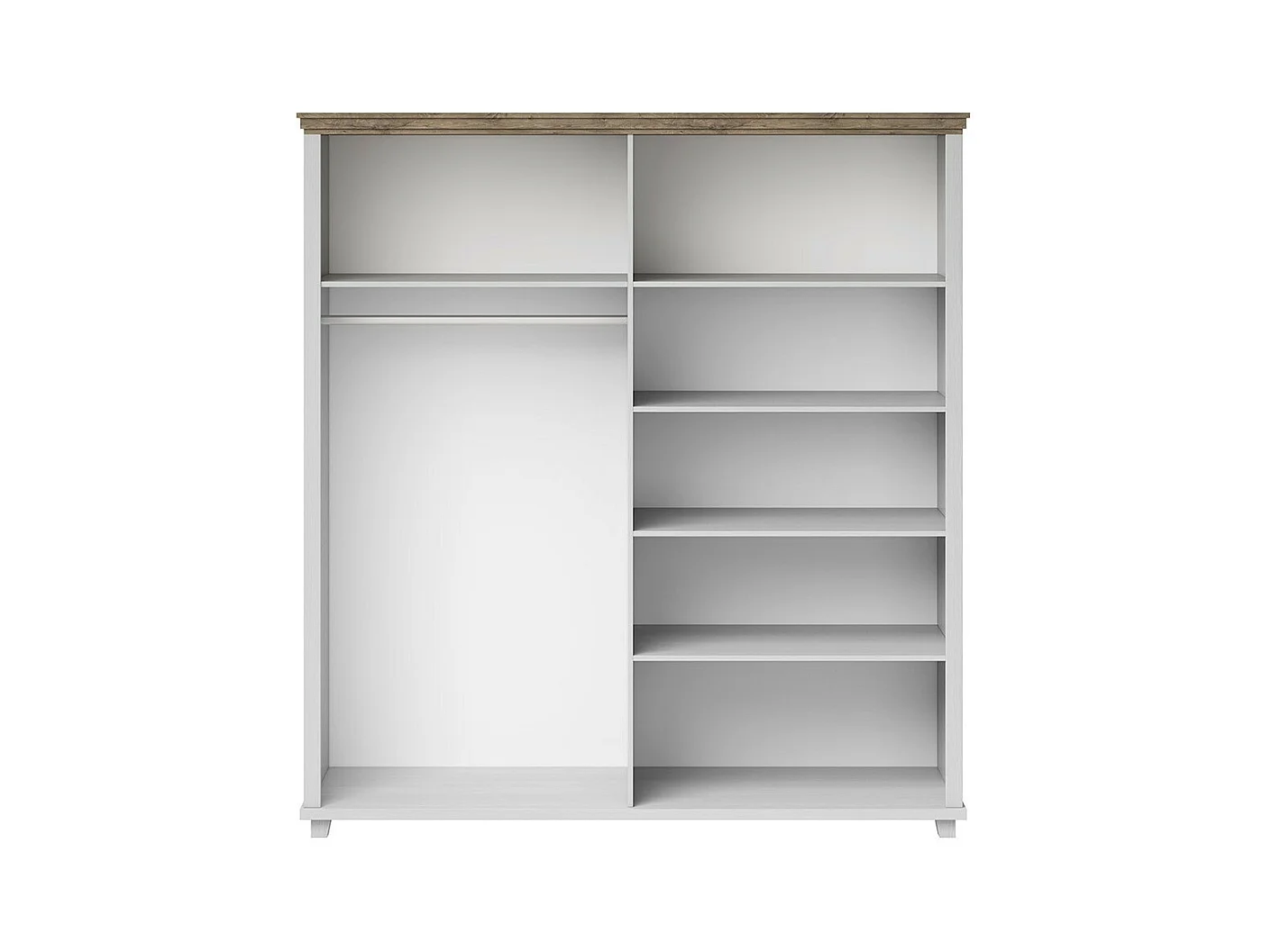 Armario 200x220 con 4 puertas. Color blanco y roble. Colección ASSIA.