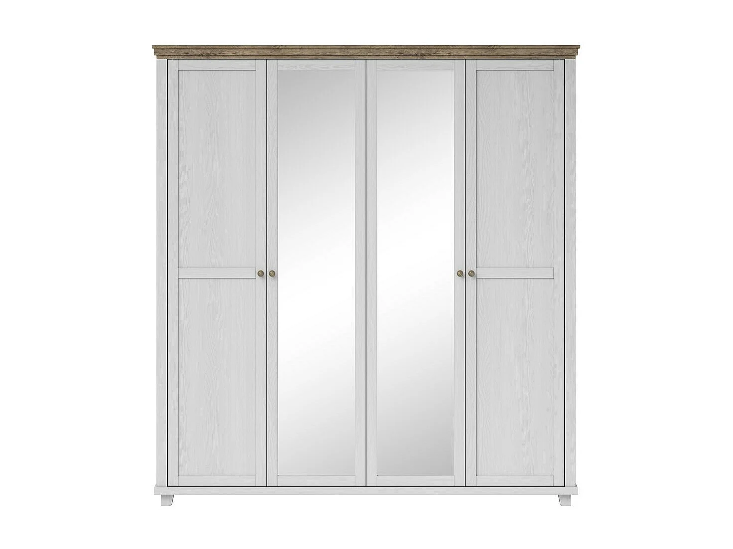 Kast 200x220 met 4 deuren. Kleuren wit en eiken. Collectie ASSIA