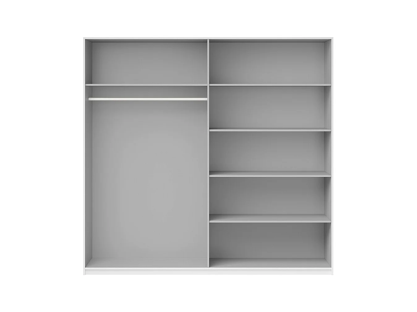 Armoire design 2 portes 220 cm avec miroir. Couleur blanc brillant. Collection EOS