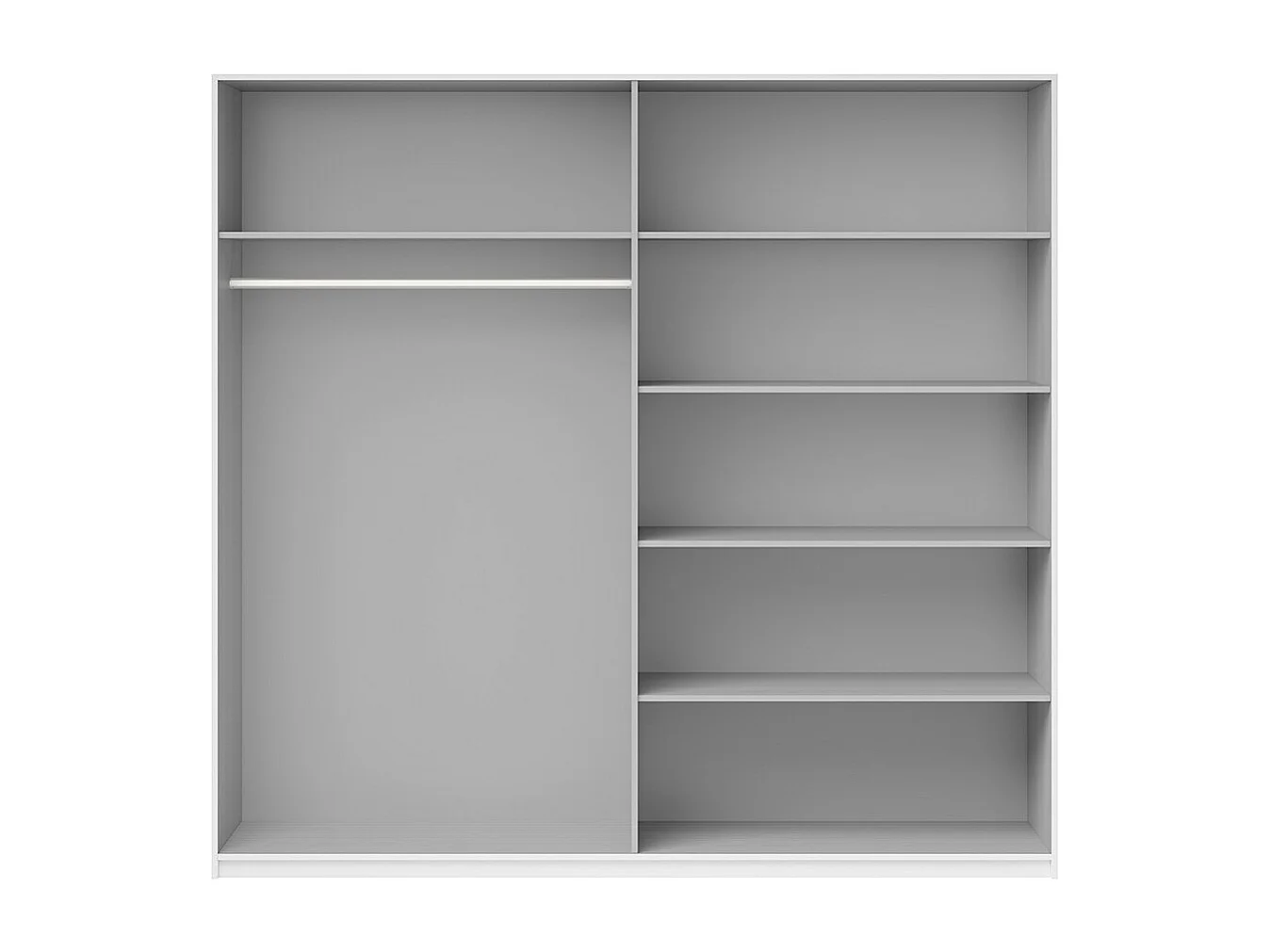 Armoire design 2 portes 220 cm avec miroir. Couleur blanc brillant. Collection EOS