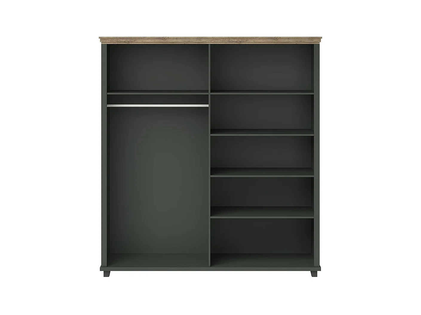 Schrank 200x220 mit 4 Türen. Farbe Khakigrün und Eiche. Kollektion ASSIA.