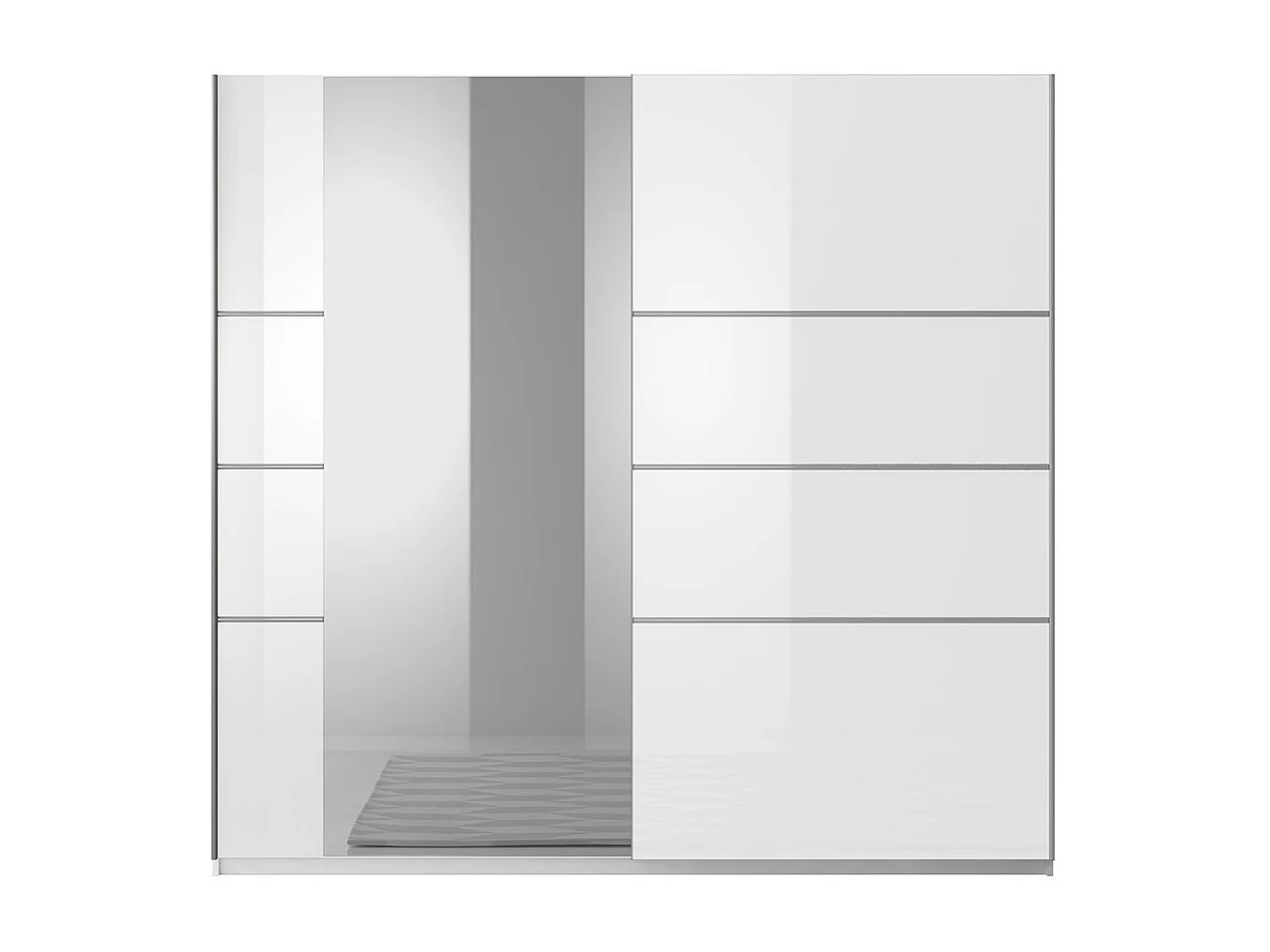 Kledingkast design 2 deuren 180 cm met spiegel. Kleur glanzend wit. Collectie EOS