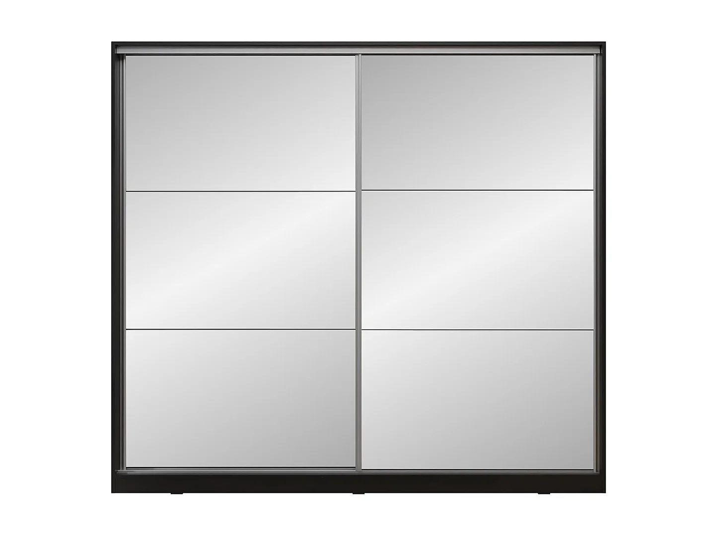 Armoire noire 200cm avec miroirs, portes coulissantes. Collection CALABRE.