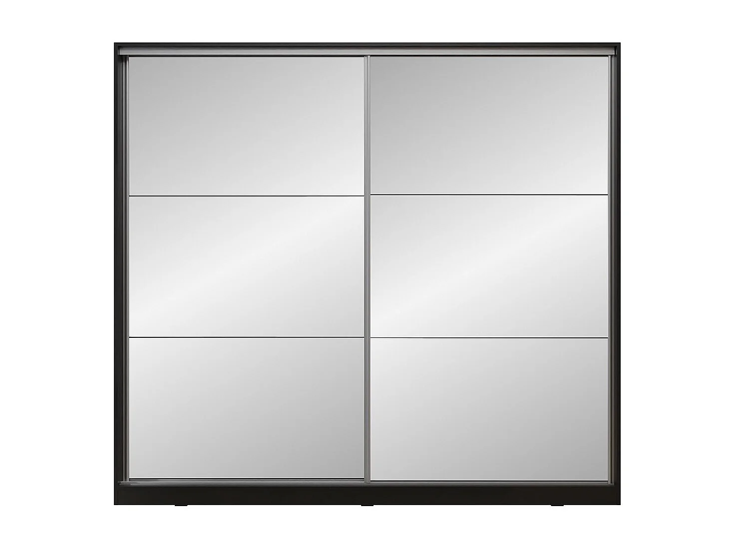Armoire noire 200cm avec miroirs, portes coulissantes. Collection CALABRE.