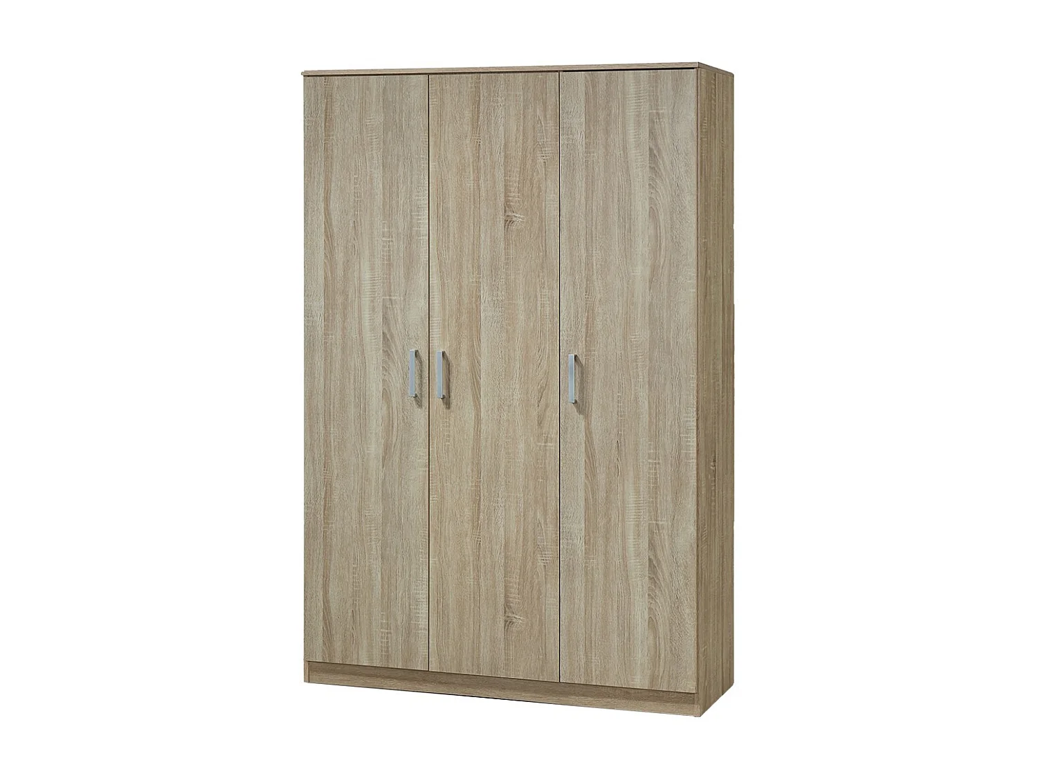 Kast BERGAMA met 3 deuren, Sonoma eiken, grijze handgrepen, eigentijdse en praktische stijl