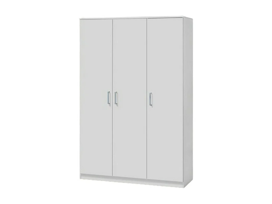 Armoire BURDUR 3 portes – Chêne blanc & gris – Style contemporain – L120 x H184 x P52 cm