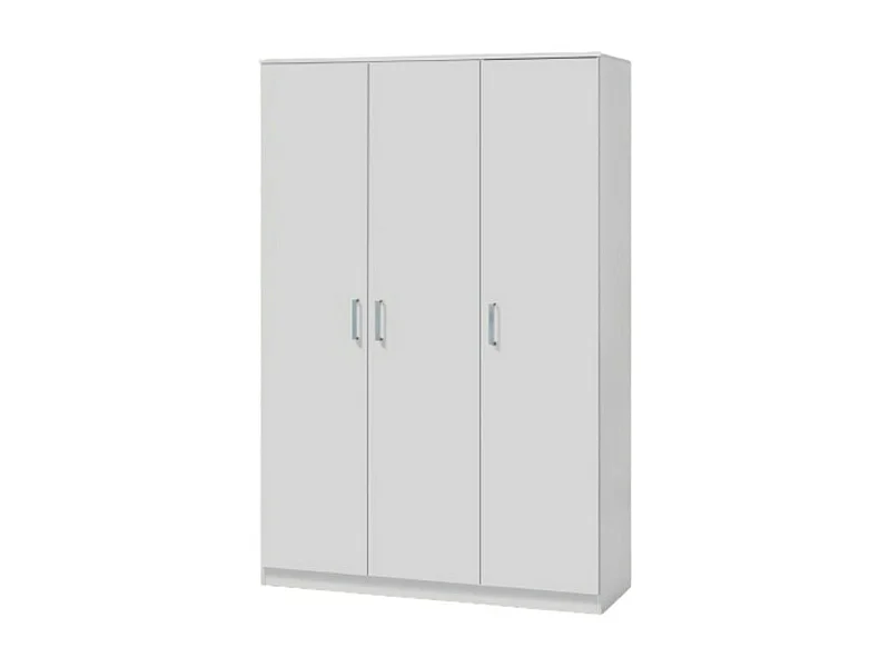 Armoire BURDUR 3 portes – Chêne blanc & gris – Style contemporain – L120 x H184 x P52 cm