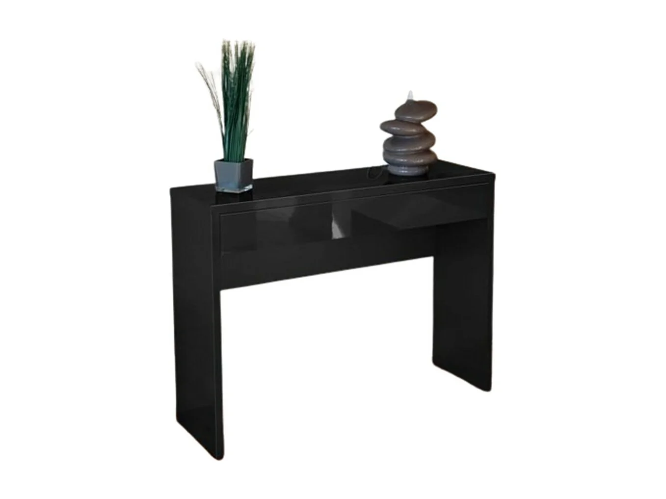 Console d'entrée ARENA avec tiroir coloris noir brillant – Dimensions 109 x 81 x 34 cm