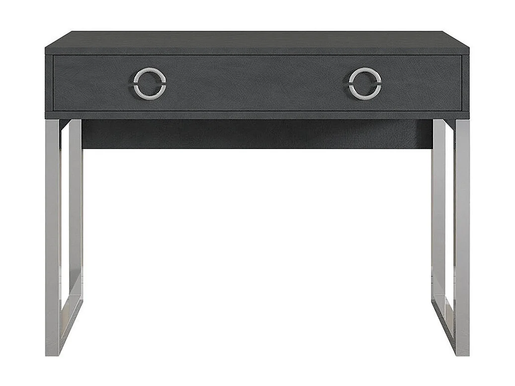Bureau console met 2 laden collectie MELTON, kleur grijs, poten in verchroomd ijzer