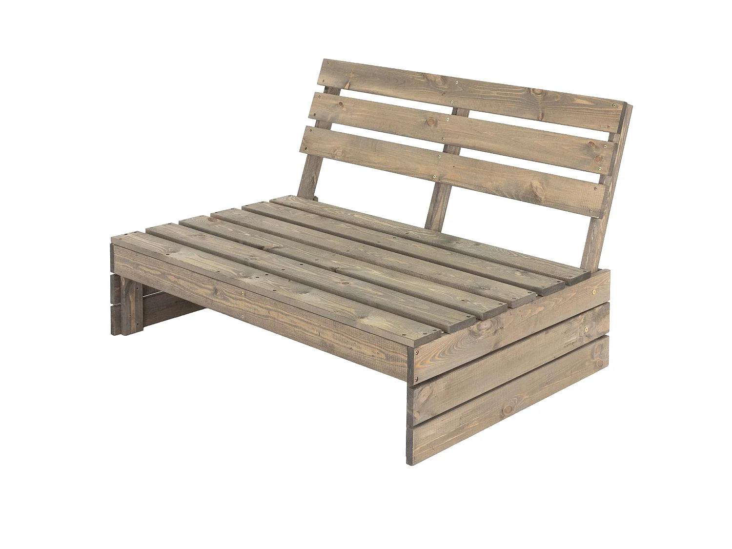 ECD Germany Banc de Jardin 3 Places avec Dossier Haut, en Bois de Sapin Massif, 116x76,5x80 cm, Gris