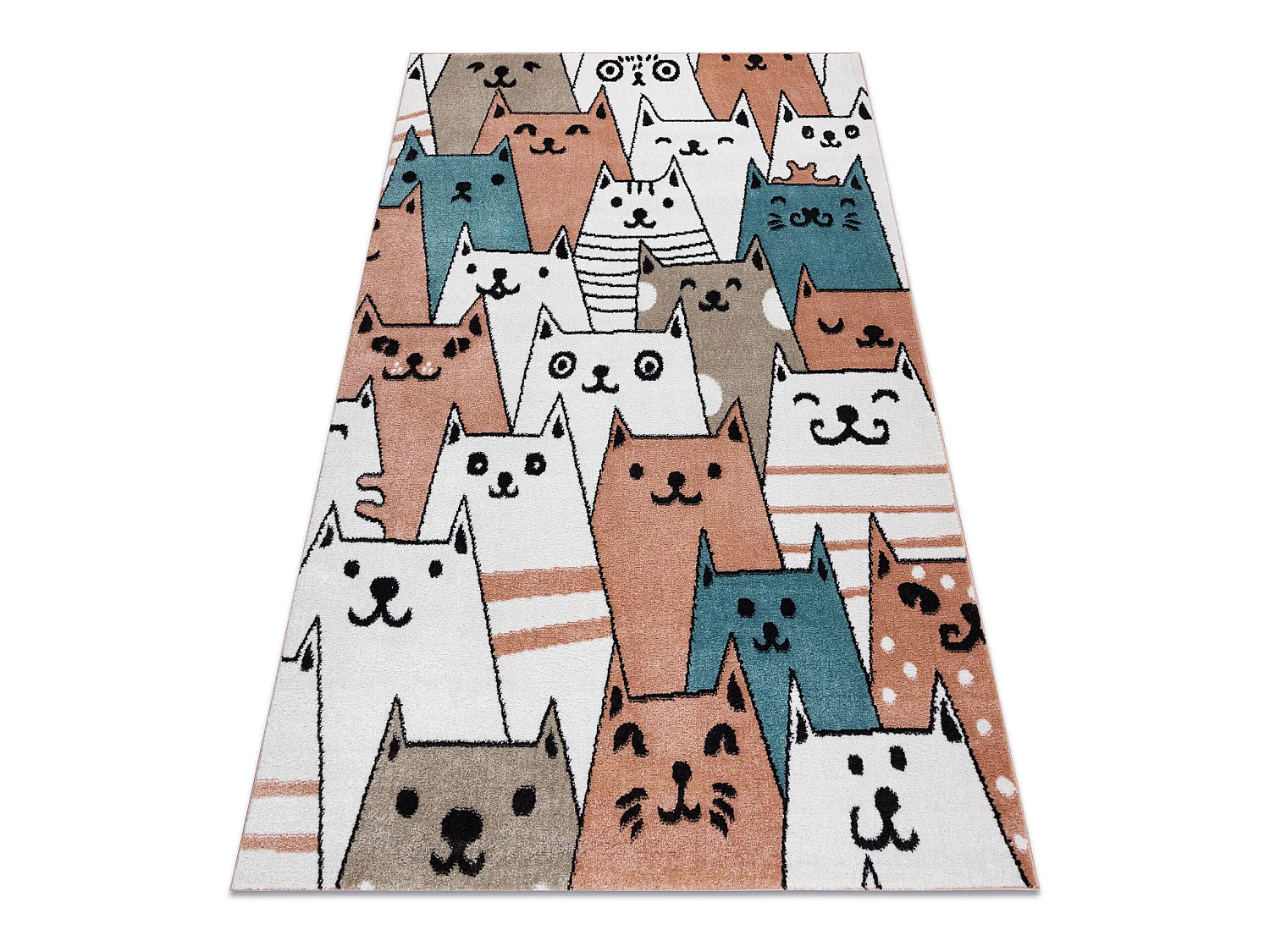 Tapijt FUN Gatti voor kinderen, katten multi roze 280x370 cm