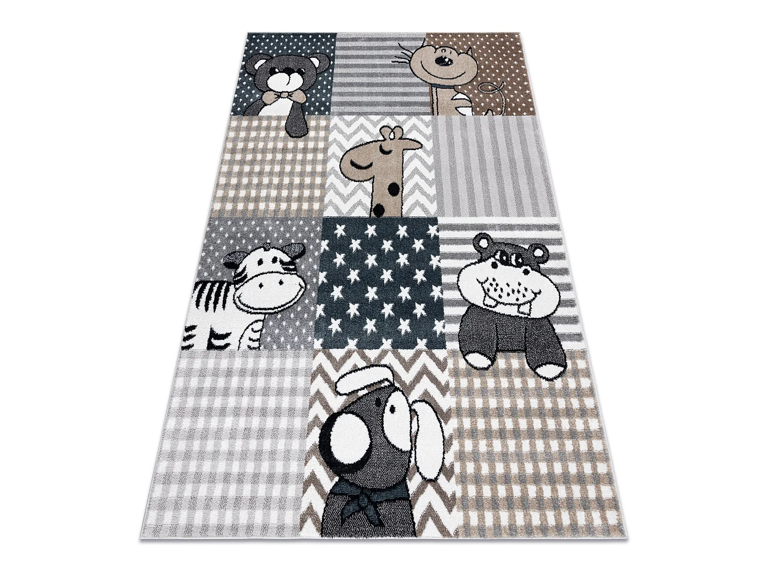 Tapijt FUN Pets voor kinderen, dieren grijs 120x170 cm