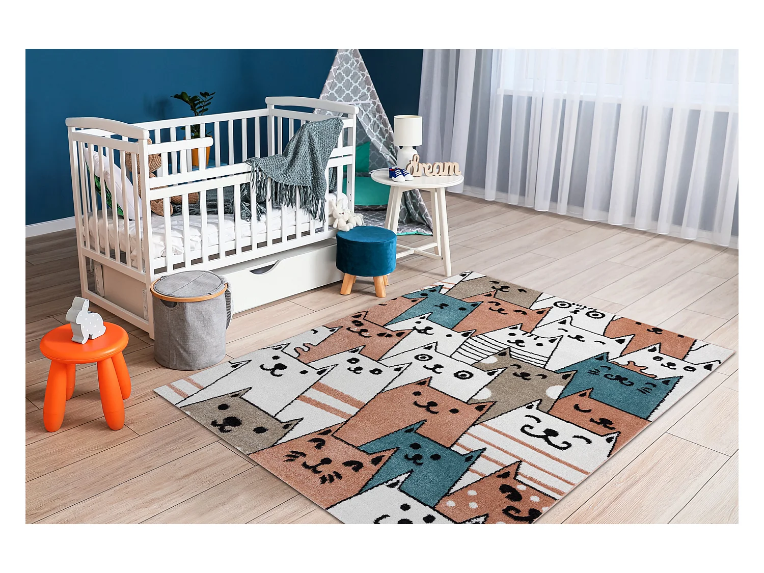 Tapijt FUN Gatti voor kinderen, katten multi roze 240x330 cm