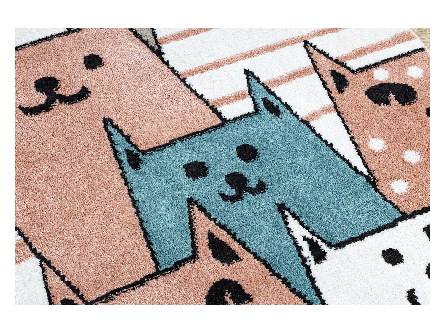 Tapijt FUN Gatti voor kinderen, katten multi roze 240x330 cm