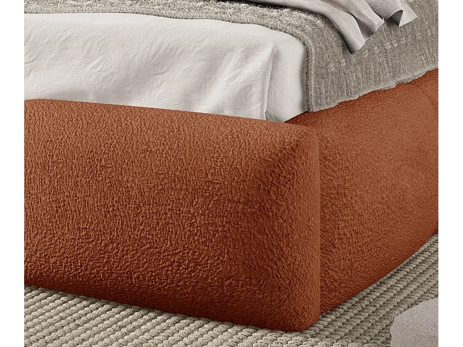 FURNISTAR Łóżko tapicerowane BAILEY z pojemnikiem na pościel| Bubble Bed 160x200|Łóżko dwuosobowe |Stelaż|Wygląd łóżka kontynentalnego|bez materaca-Biały