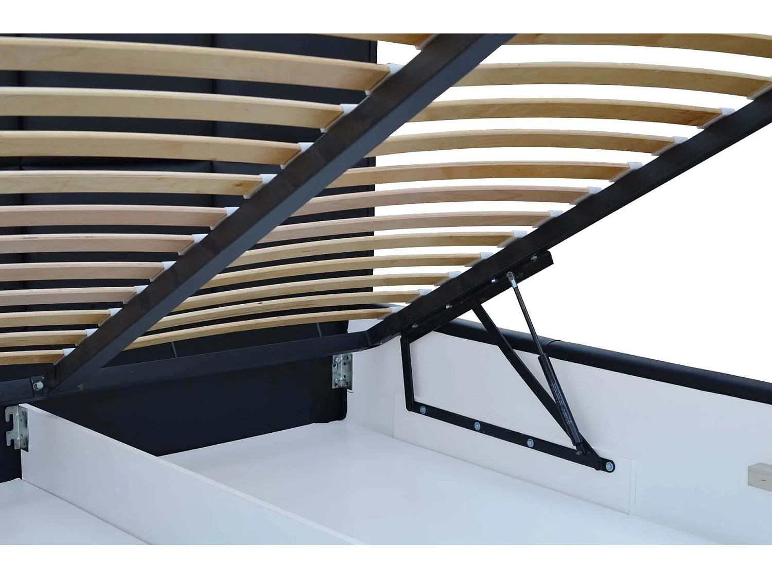 FURNISTAR Łóżko tapicerowane BAILEY z pojemnikiem na pościel| Bubble Bed 160x200|Łóżko dwuosobowe |Stelaż|Wygląd łóżka kontynentalnego|bez materaca-Biały