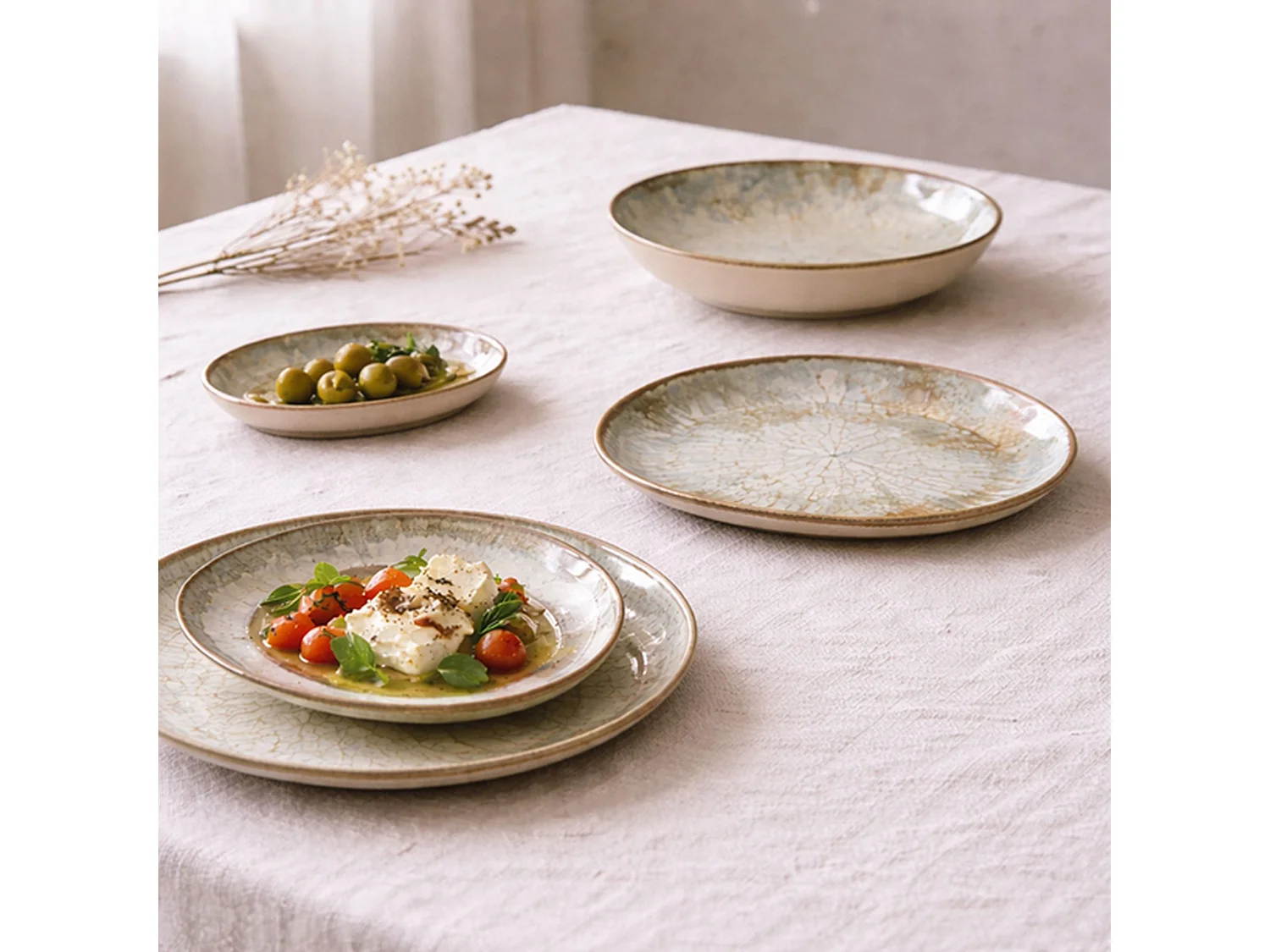 Novastyl - Lot 6 Assiettes Plates Mineral 26cm En Faience
