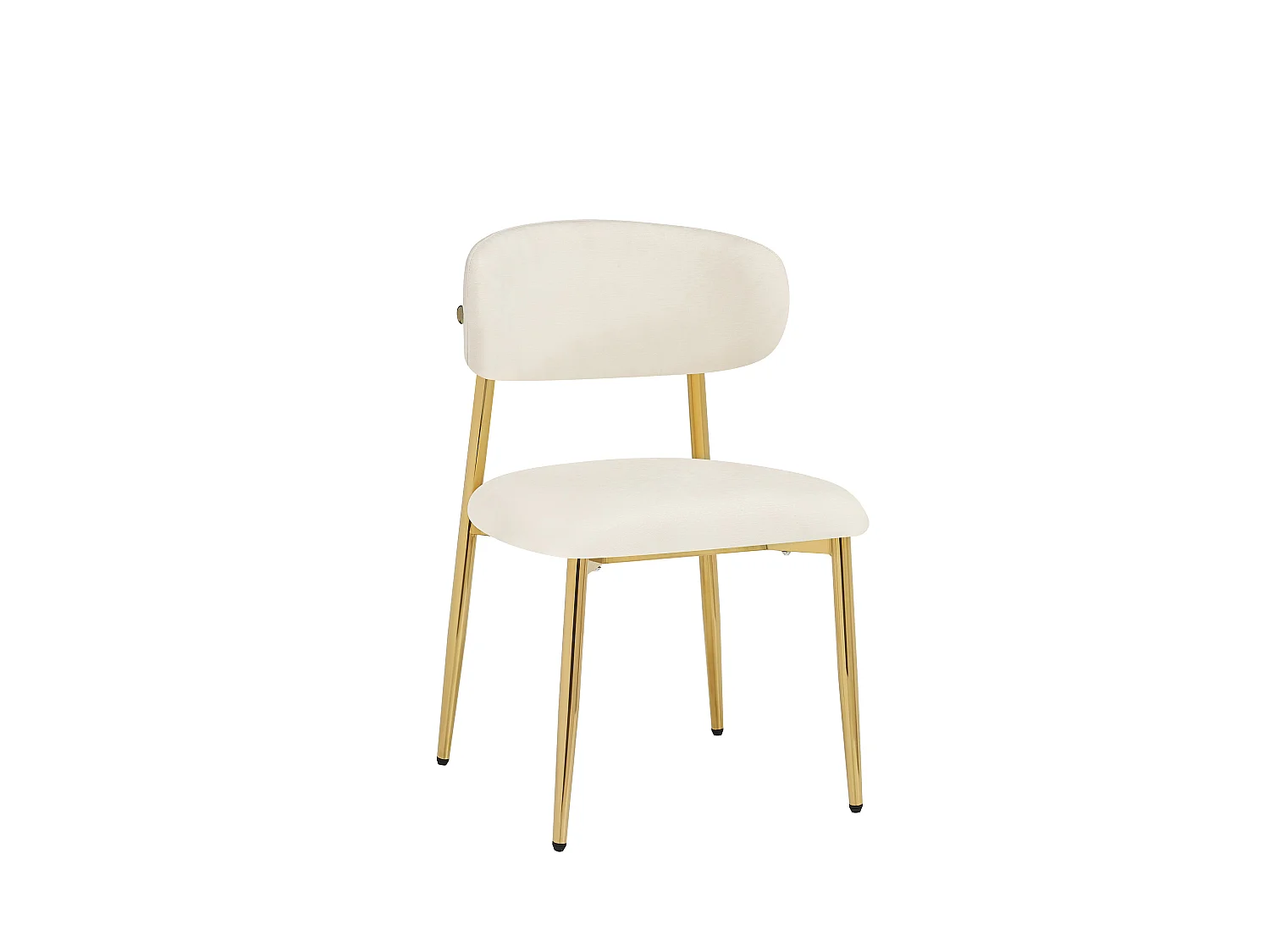 Lot de 6 Chaises de Salle à Manger Modernes 51x50x81cm - Chaises Rembourrées avec Piétement Doré, Charge 125kg, Style Élégant - Blanc et Doré