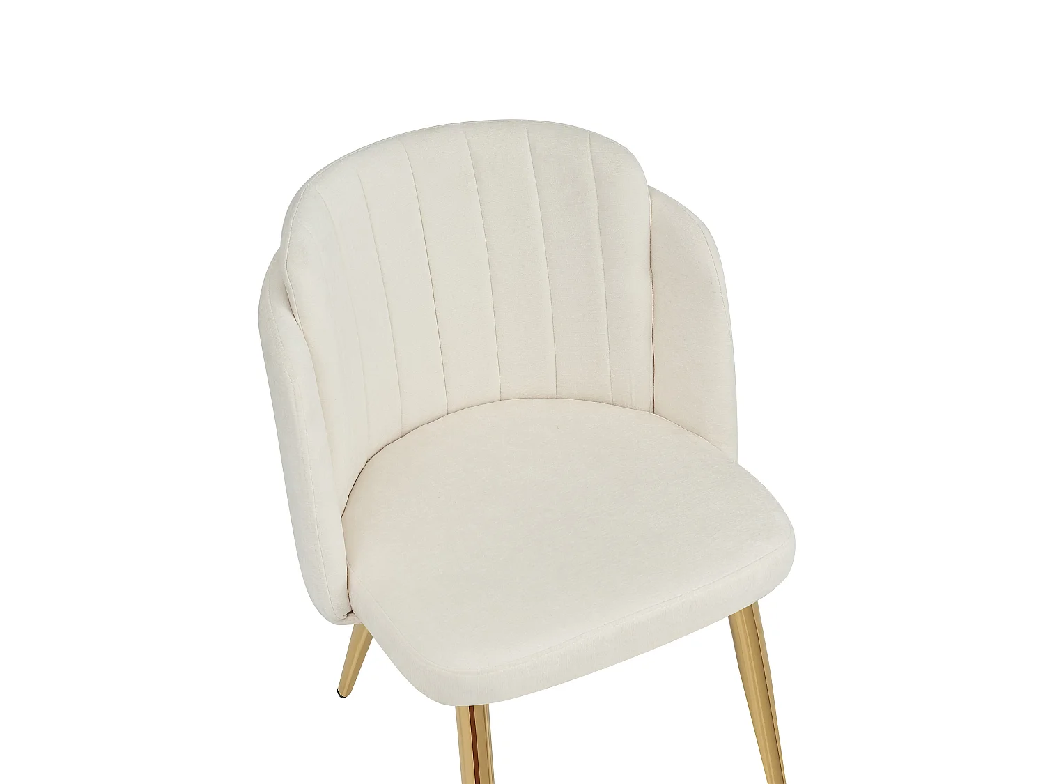 Lot de 4 Chaises de Salle à Manger Modernes 58.5x62x78cm - chaise rembourrée - pieds de chaise réglables en hauteur - Blanc et Doré