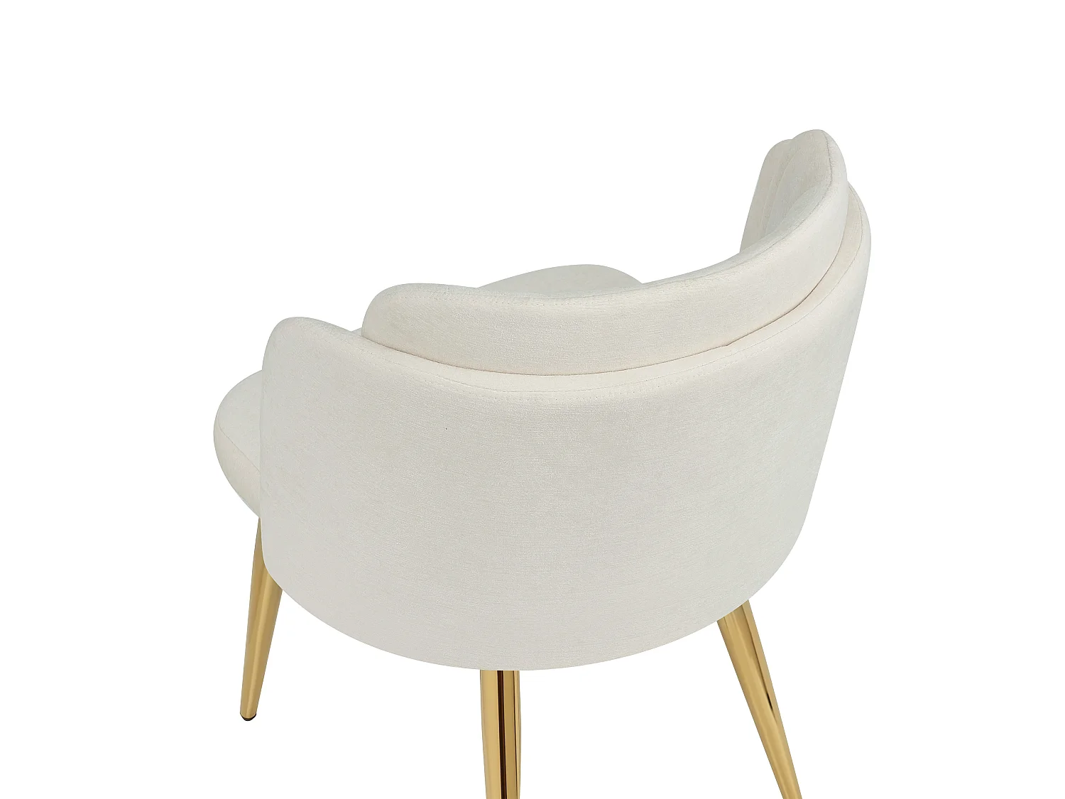 Lot de 4 Chaises de Salle à Manger Modernes 58.5x62x78cm - chaise rembourrée - pieds de chaise réglables en hauteur - Blanc et Doré