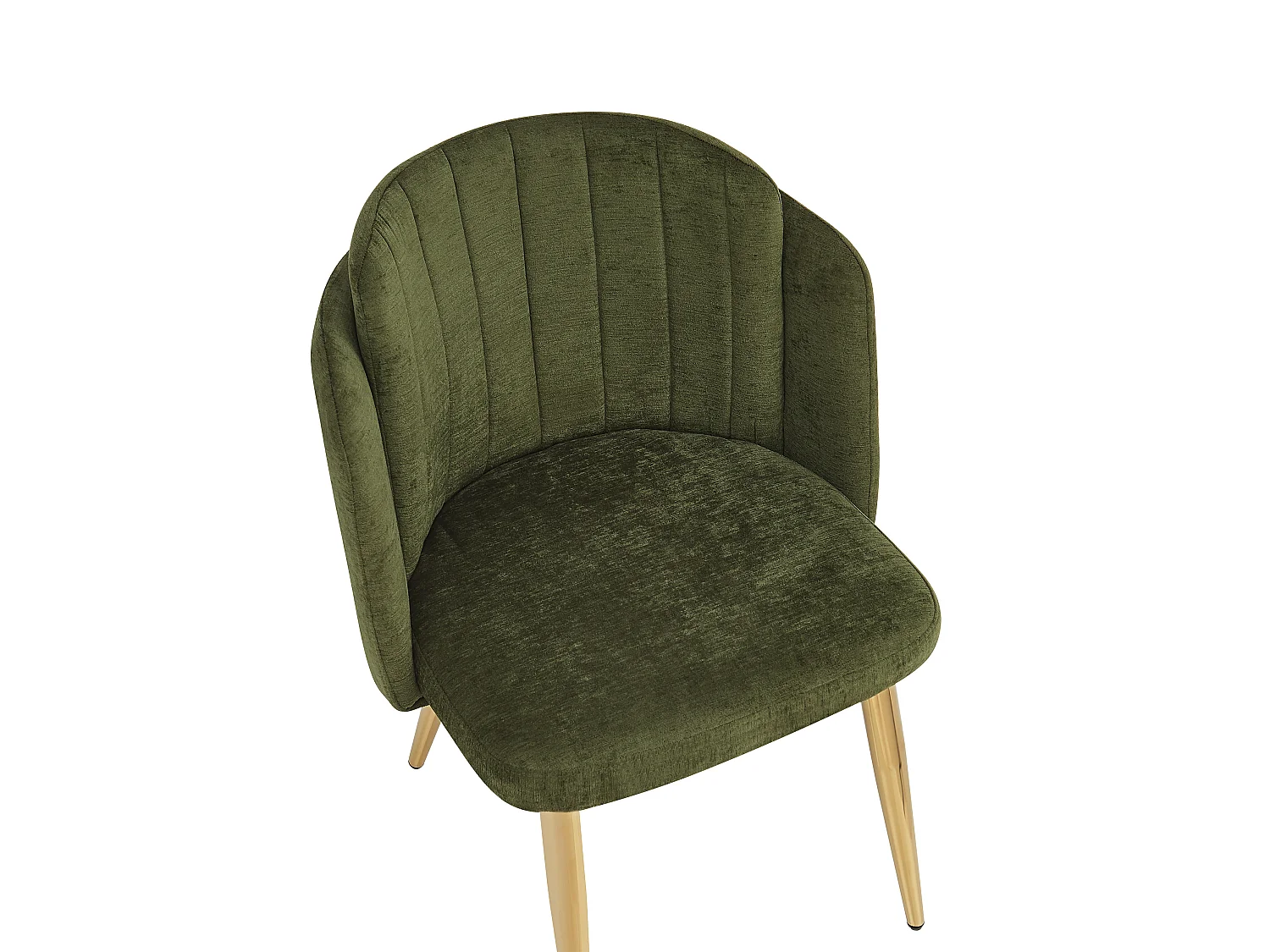 Lot de 2 Chaises de Salle à Manger Modernes 58.5x62x78cm - chaise rembourrée - pieds de chaise réglables en hauteur - Vert et Doré