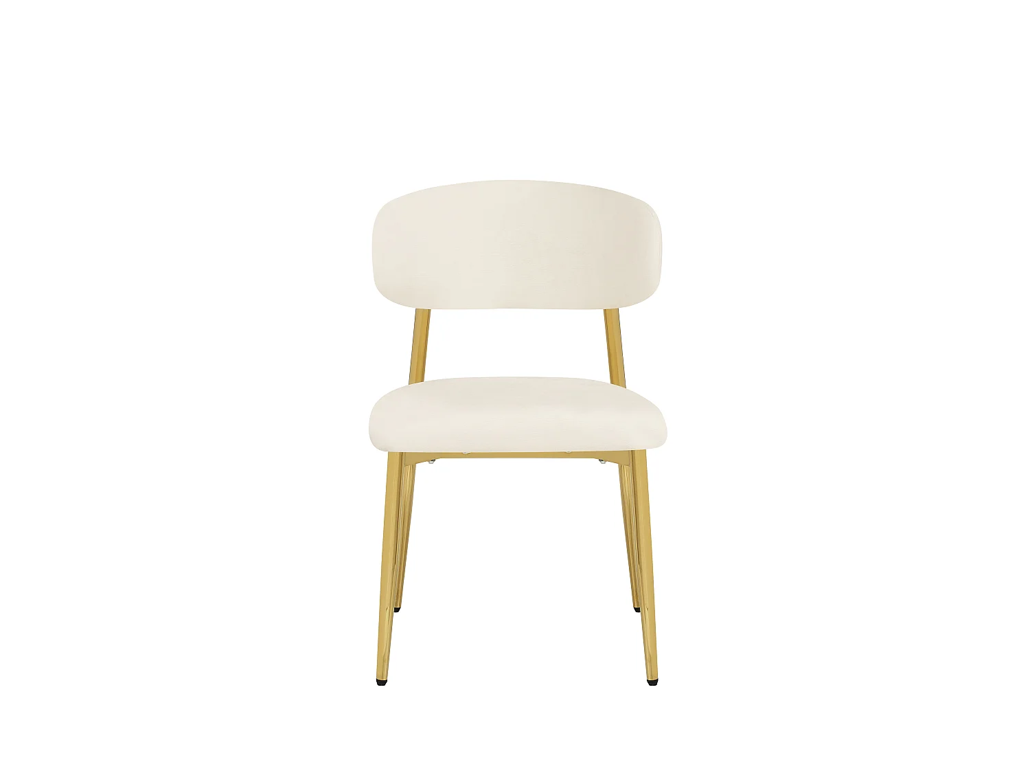 Lot de 4 Chaises de Salle à Manger Modernes 51x50x81cm - Chaises Rembourrées avec Piétement Doré, Charge 125kg, Style Élégant - Blanc et Doré