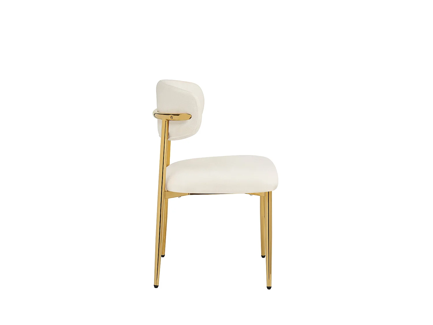 Lot de 4 Chaises de Salle à Manger Modernes 51x50x81cm - Chaises Rembourrées avec Piétement Doré, Charge 125kg, Style Élégant - Blanc et Doré