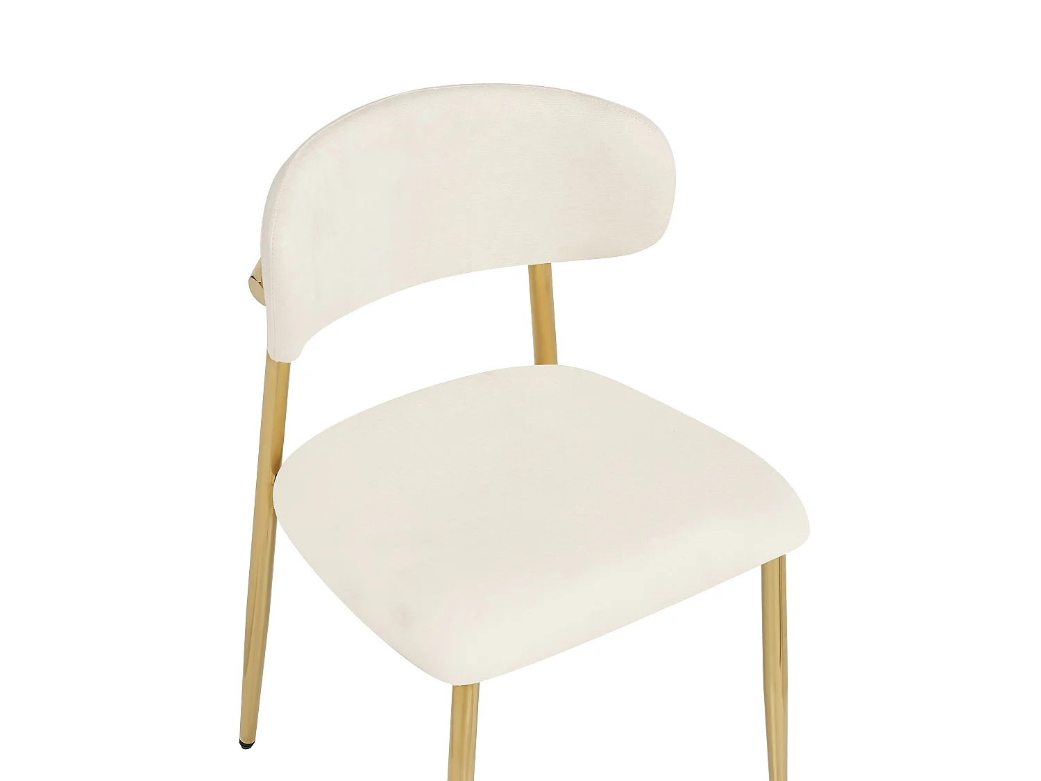 Lot de 4 Chaises de Salle à Manger Modernes 51x50x81cm - Chaises Rembourrées avec Piétement Doré, Charge 125kg, Style Élégant - Blanc et Doré