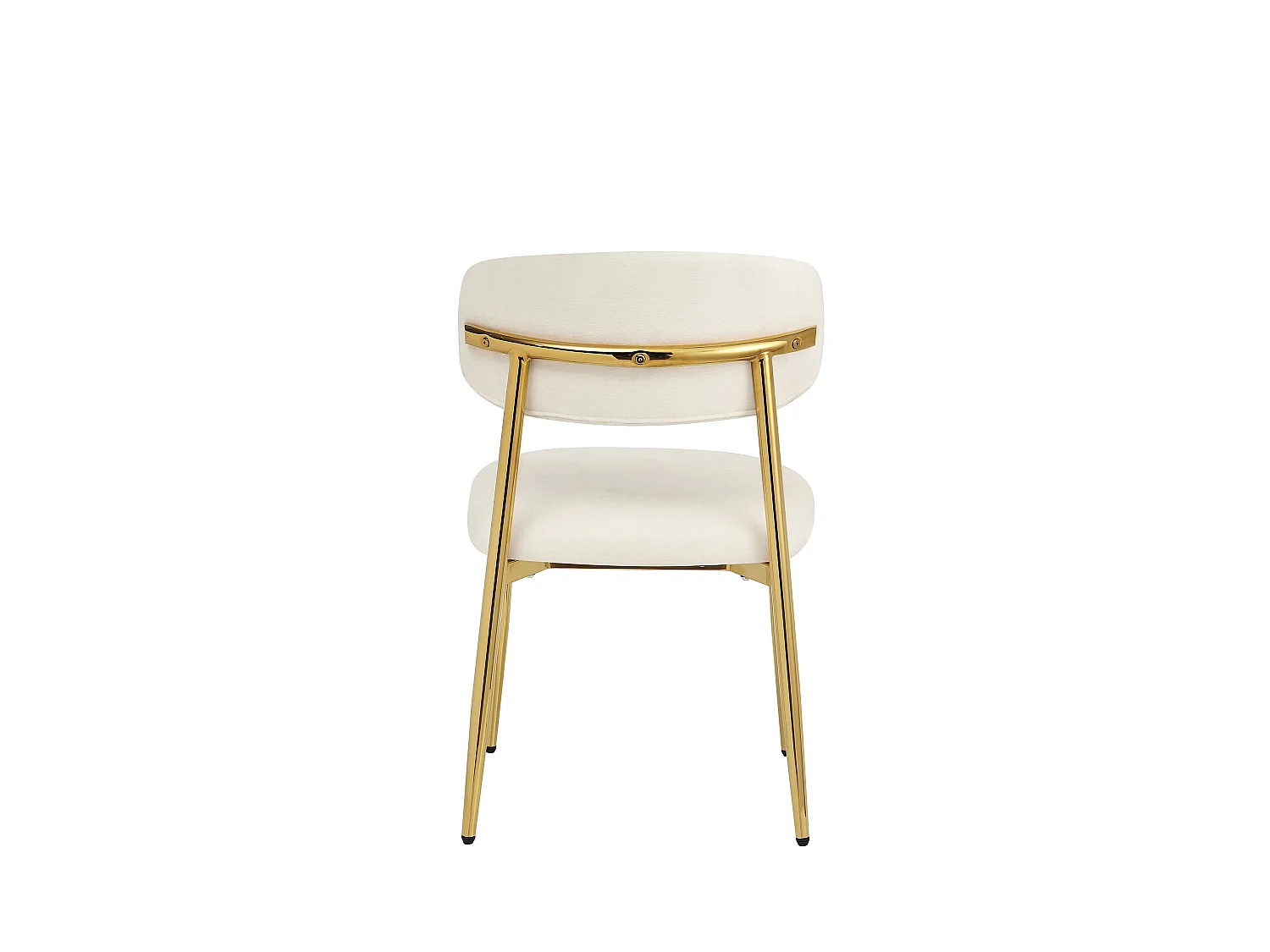Lot de 4 Chaises de Salle à Manger Modernes 51x50x81cm - Chaises Rembourrées avec Piétement Doré, Charge 125kg, Style Élégant - Blanc et Doré