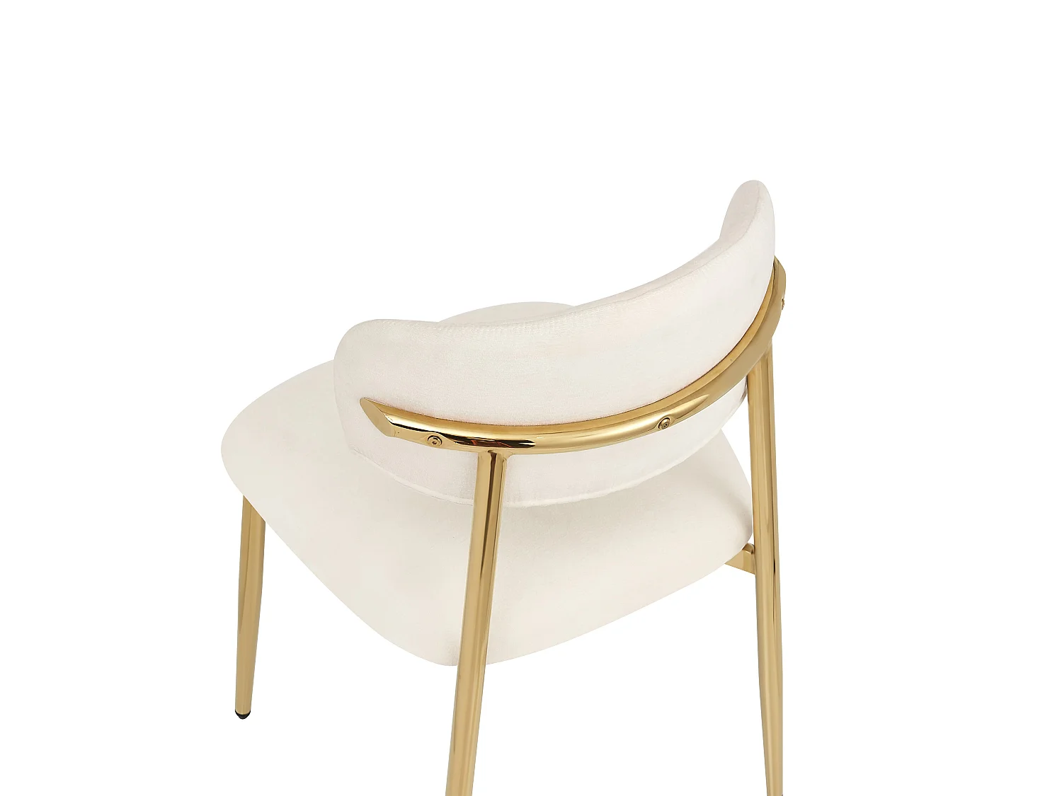 Lot de 4 Chaises de Salle à Manger Modernes 51x50x81cm - Chaises Rembourrées avec Piétement Doré, Charge 125kg, Style Élégant - Blanc et Doré