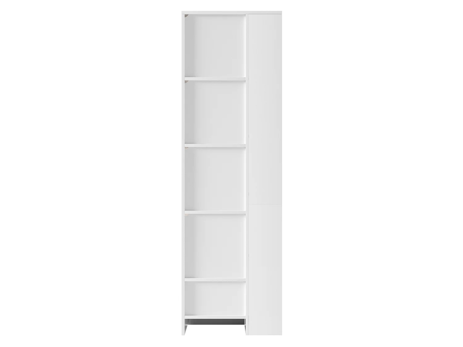 Vitrine 50x35x160cm - avec 1 porte vitrée et 1 tiroir - avec éclairage LED - compartiments de rangement ouverts - Blanc