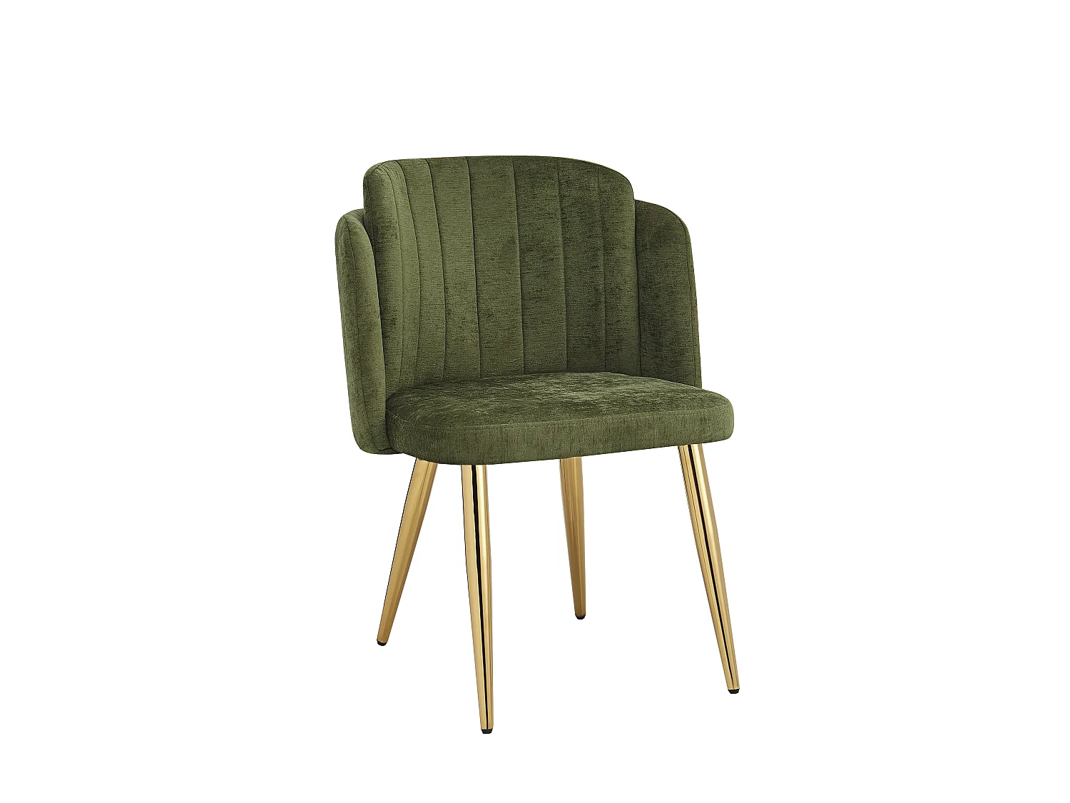Set di 4 Sedie da Pranzo Moderne 58,5x62x78 cm - Sedie Imbottite - Gambe delle Sedie Regolabili in Altezza - Verde e Oro