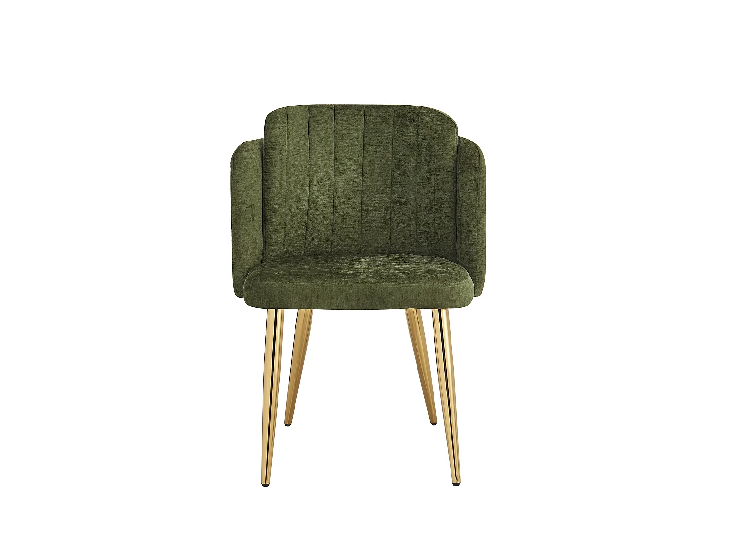 Set di 4 Sedie da Pranzo Moderne 58,5x62x78 cm - Sedie Imbottite - Gambe delle Sedie Regolabili in Altezza - Verde e Oro