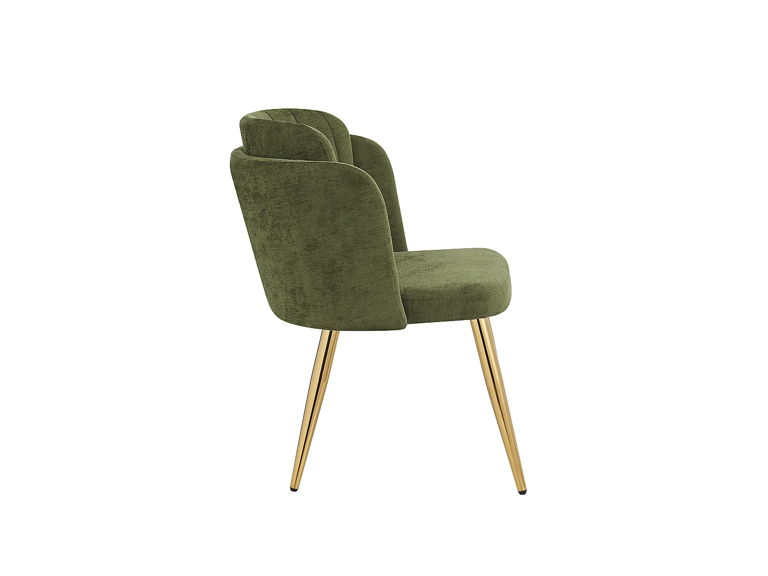 Set di 4 Sedie da Pranzo Moderne 58,5x62x78 cm - Sedie Imbottite - Gambe delle Sedie Regolabili in Altezza - Verde e Oro