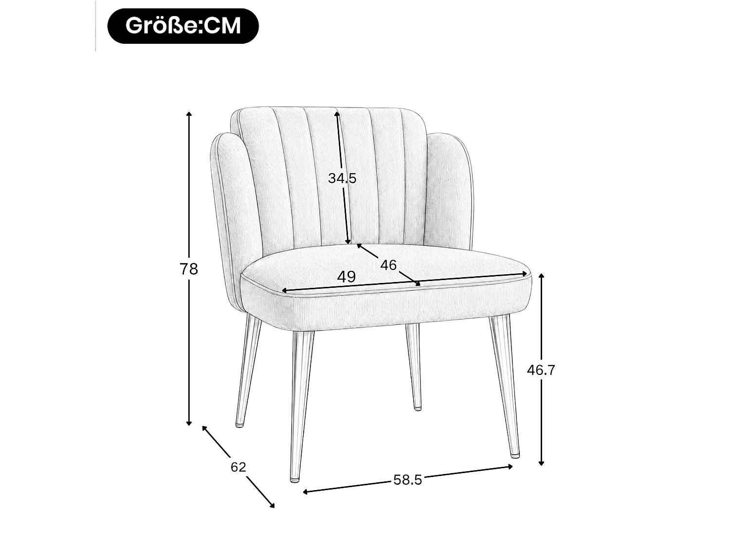 Set di 4 Sedie da Pranzo Moderne 58,5x62x78 cm - Sedie Imbottite - Gambe delle Sedie Regolabili in Altezza - Verde e Oro