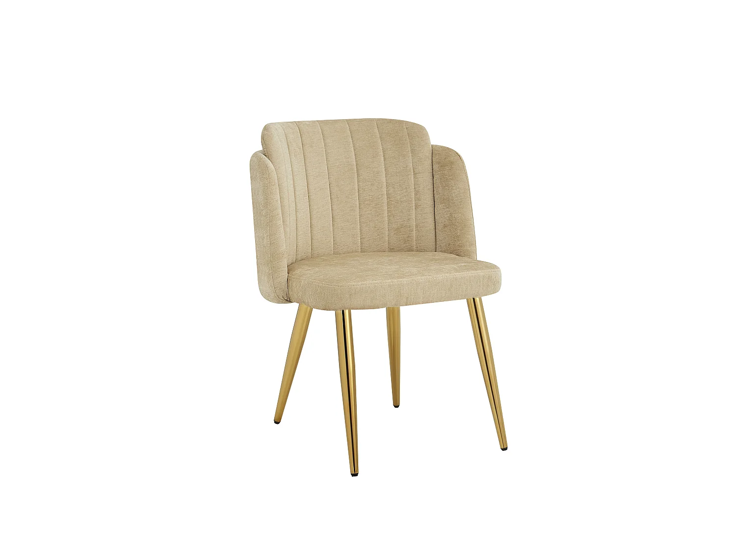 Lot de 4 Chaises de Salle à Manger Modernes 58.5x62x78cm - chaise rembourrée - pieds de chaise réglables en hauteur - Marron et Doré