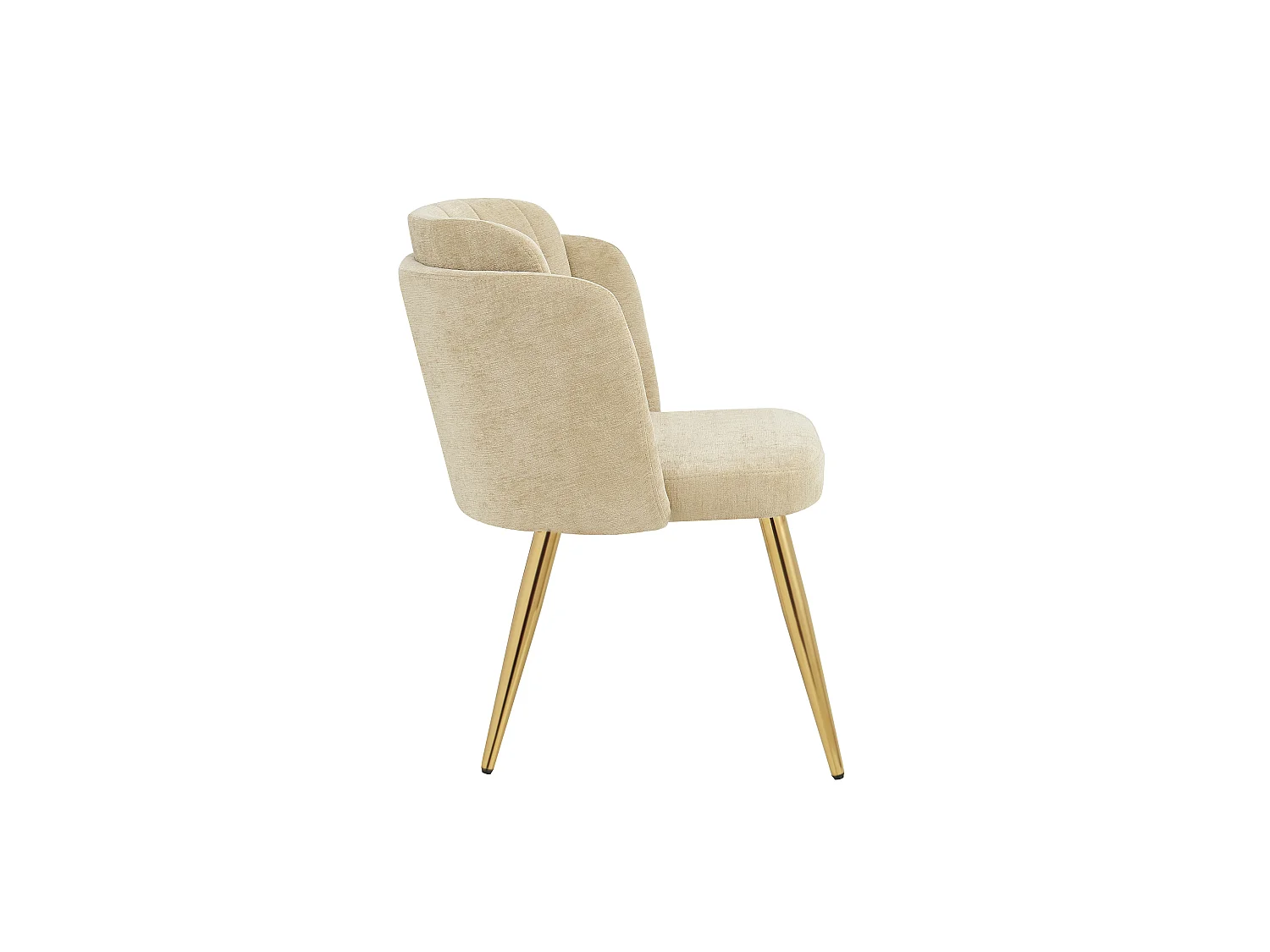 Lot de 4 Chaises de Salle à Manger Modernes 58.5x62x78cm - chaise rembourrée - pieds de chaise réglables en hauteur - Marron et Doré