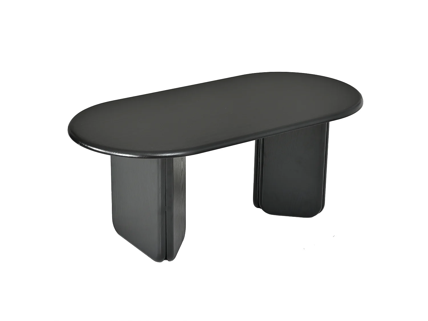 Table basse ovale moderne 99x50x40 cm - Table d'appoint pour salon - Pieds décoratifs - Idéale pour le salon - MDF - Noir