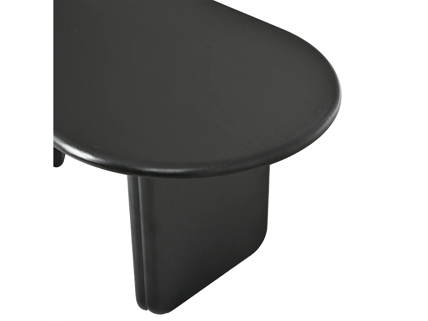 Table basse ovale moderne 99x50x40 cm - Table d'appoint pour salon - Pieds décoratifs - Idéale pour le salon - MDF - Noir