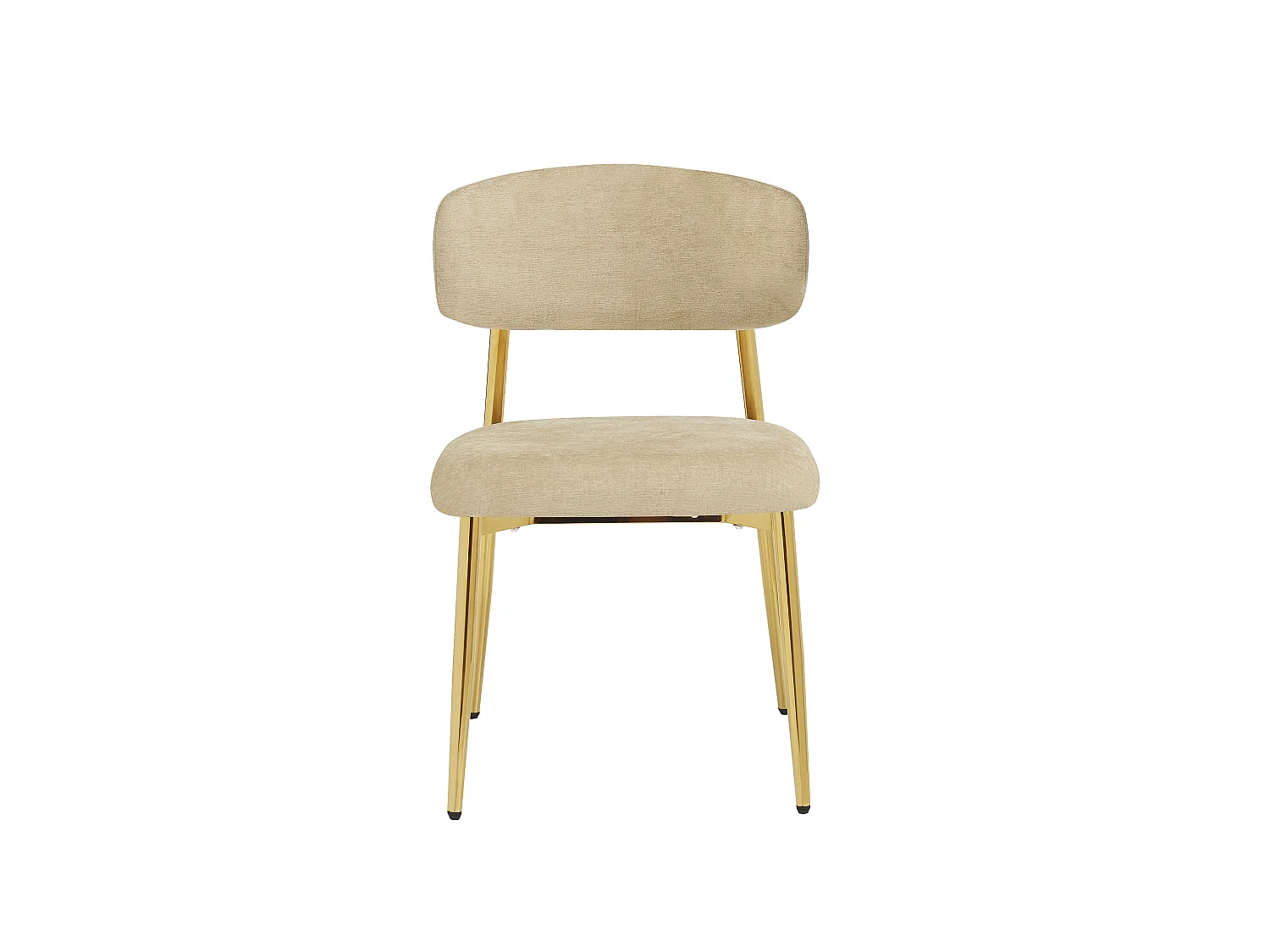 Lot de 2 Chaises de Salle à Manger Modernes 51x50x81cm - Chaises Rembourrées avec Piétement Doré, Charge 125kg, Style Élégant - Marron et Doré