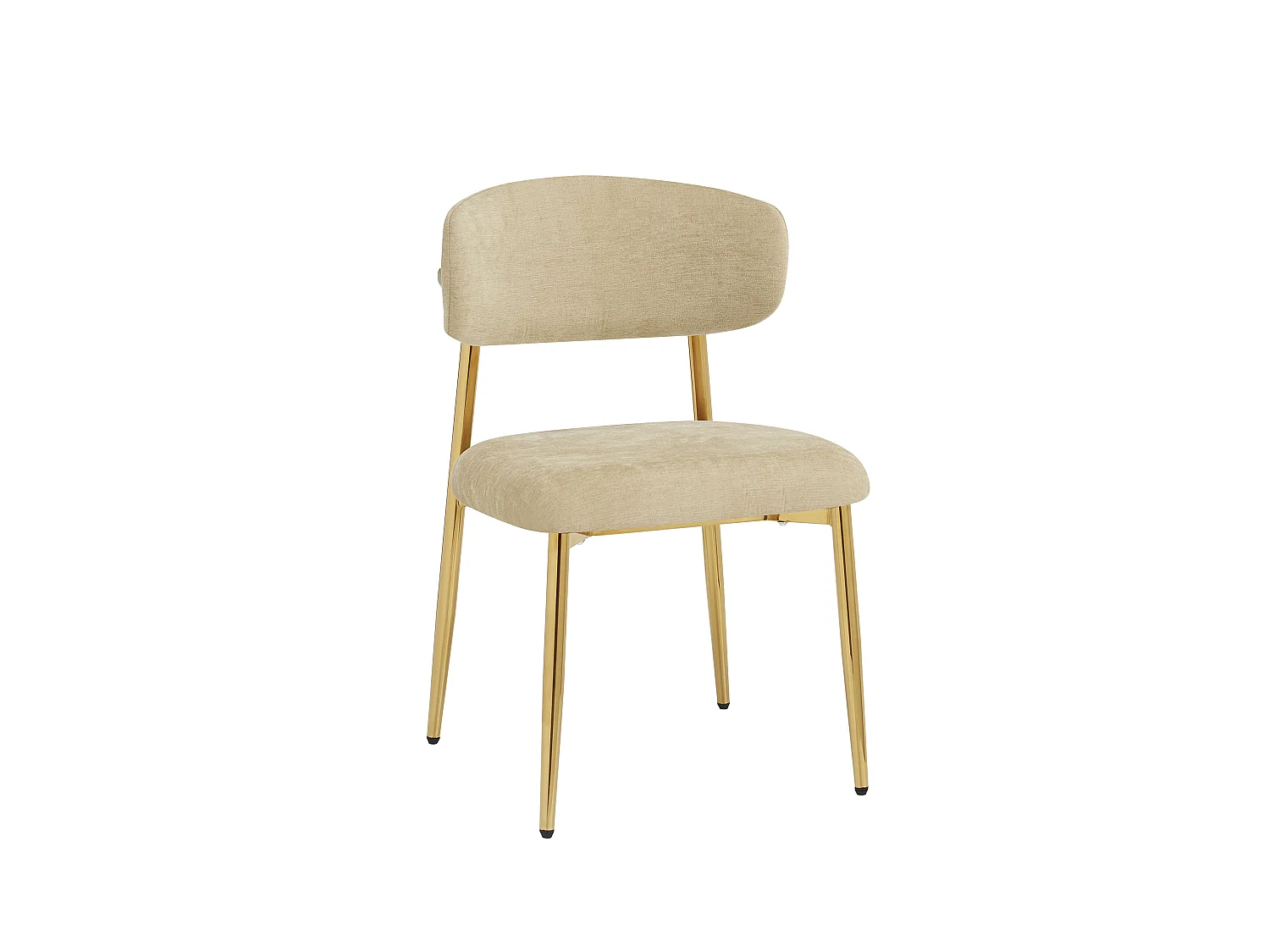 Lot de 4 Chaises de Salle à Manger Modernes 51x50x81cm - Chaises Rembourrées avec Piétement Doré, Charge 125kg, Style Élégant - Marron et Doré