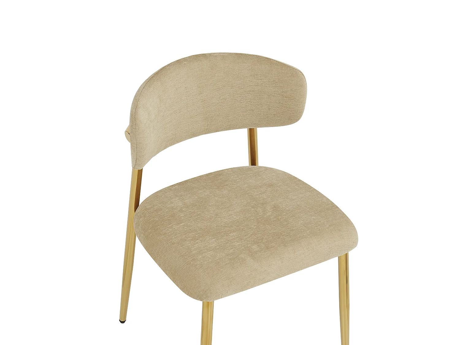 Lot de 4 Chaises de Salle à Manger Modernes 51x50x81cm - Chaises Rembourrées avec Piétement Doré, Charge 125kg, Style Élégant - Marron et Doré