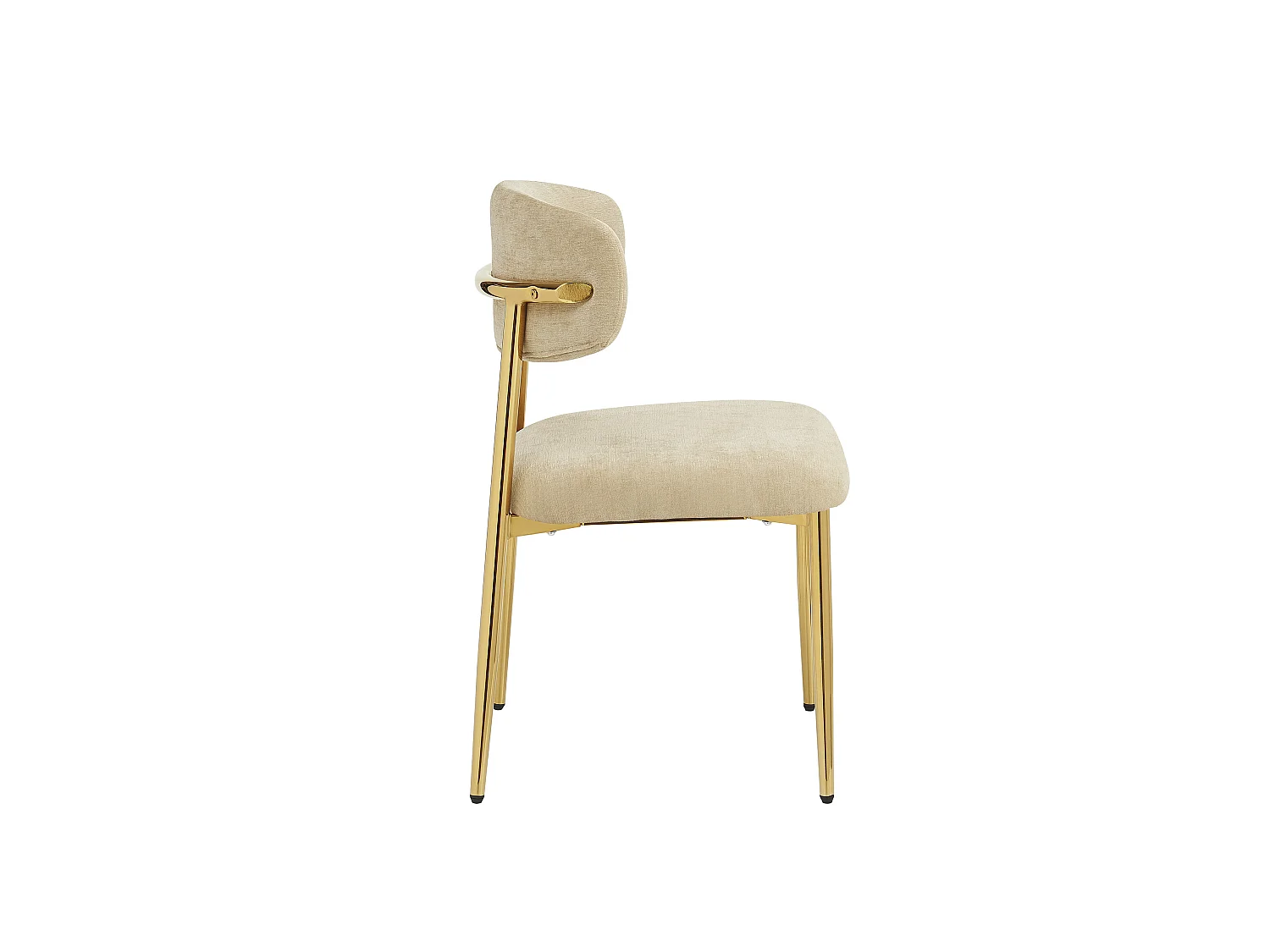Lot de 4 Chaises de Salle à Manger Modernes 51x50x81cm - Chaises Rembourrées avec Piétement Doré, Charge 125kg, Style Élégant - Marron et Doré