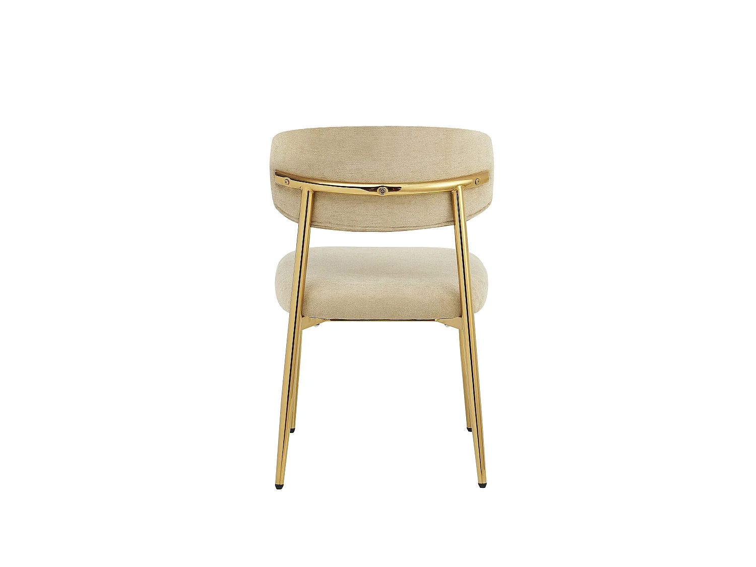 Lot de 4 Chaises de Salle à Manger Modernes 51x50x81cm - Chaises Rembourrées avec Piétement Doré, Charge 125kg, Style Élégant - Marron et Doré