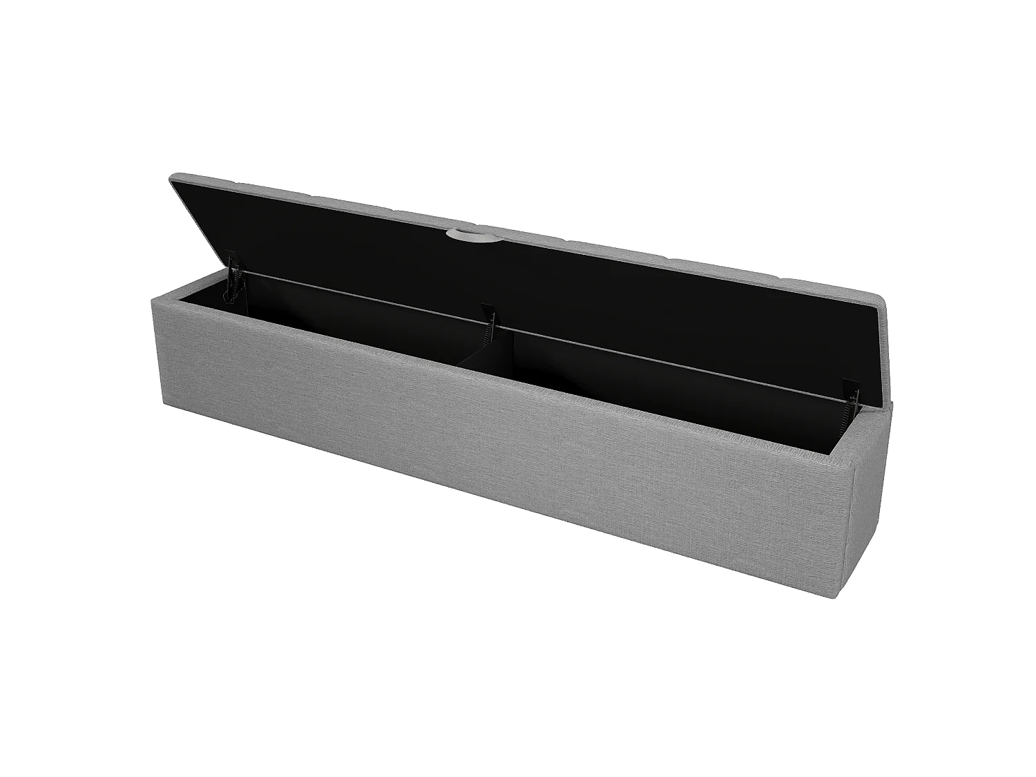 Opbergbank 163 x 32 x 36 cm - Mobiel - Met opbergruimte - Veloursstof - Grijs