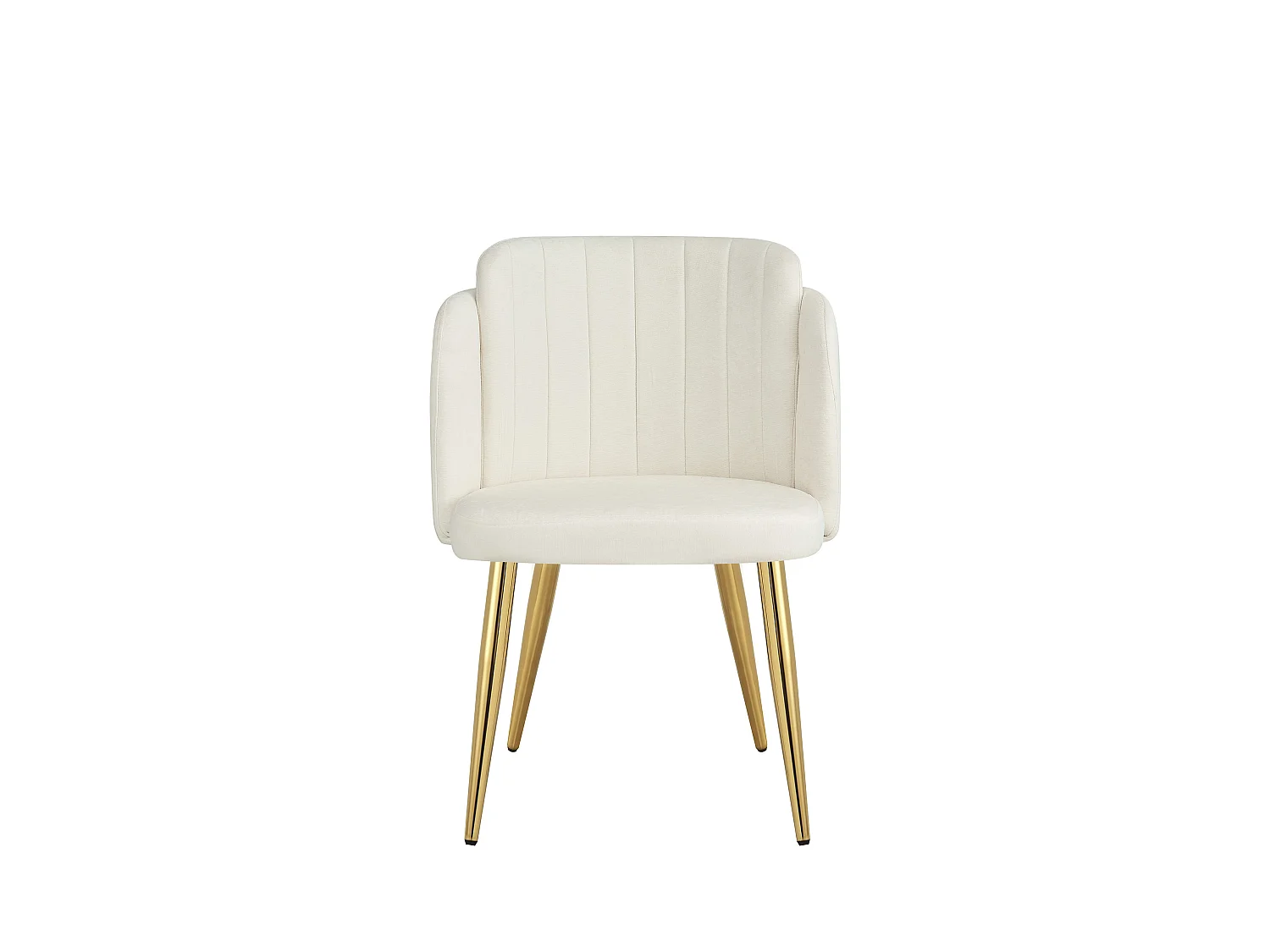 Lot de 6 Chaises de Salle à Manger Modernes 58.5x62x78cm - chaise rembourrée - pieds de chaise réglables en hauteur - Blanc et Doré