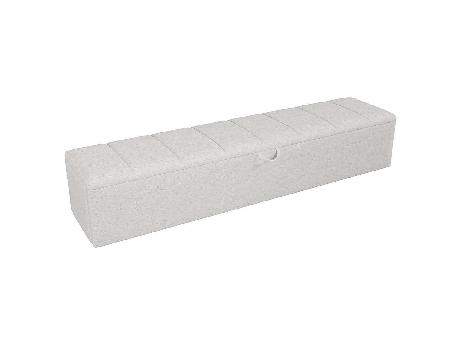 RBank opbergbank 163 x 32 x 36 cm - Mobiel - Met opbergruimte - Veloursstof - wit
