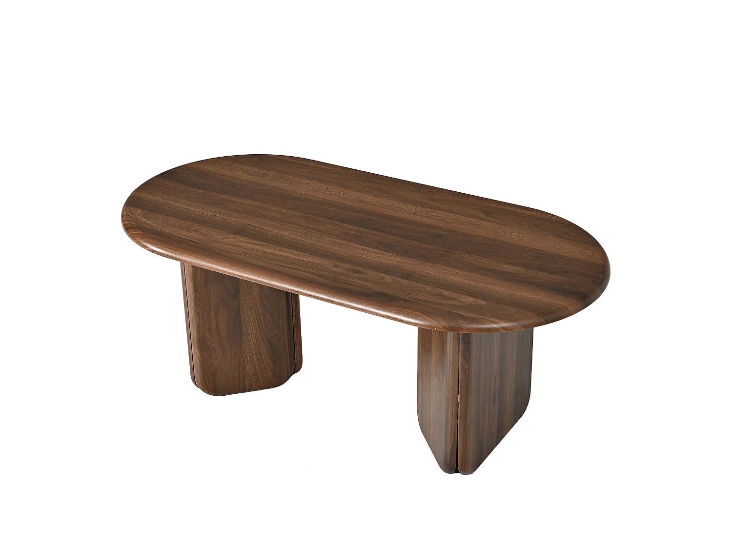 Tavolino da salotto ovale moderno 99x50x40 cm - Tavolino d'appoggio per soggiorno - Piedini decorativi - Ideale per il soggiorno - MDF - Marrone