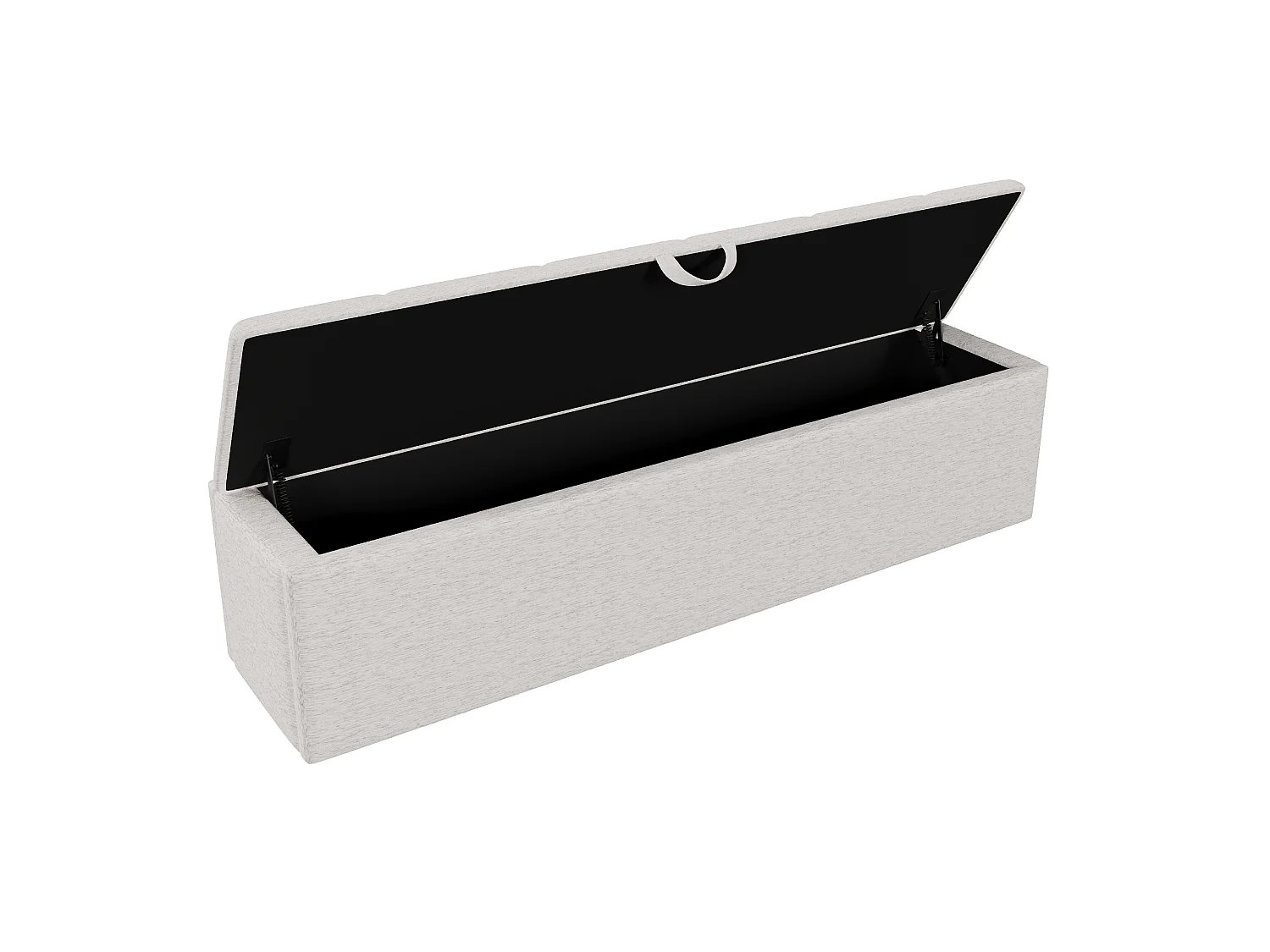 RBank opbergbank 113 x 32 x 36 cm - Mobiel - Met opbergruimte - Fluweelstof - wit